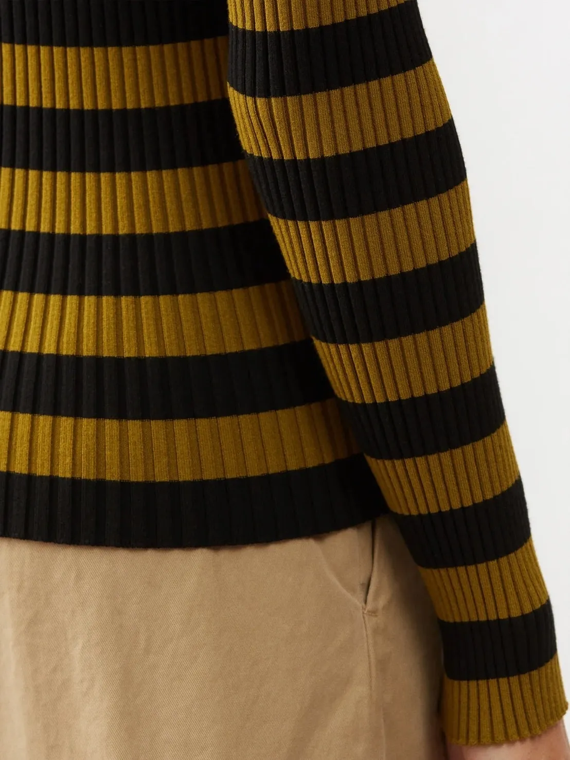 Dries Van Noten  |Stripes Casual Style Rib V-Neck Long Sleeves