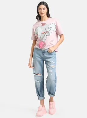 Dumbo Disney Printed T-Shirt With Sequin Work