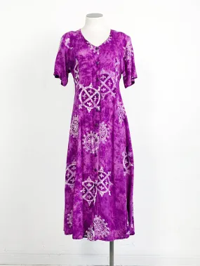 ELANA Purple Tie Dye Rayon Dress