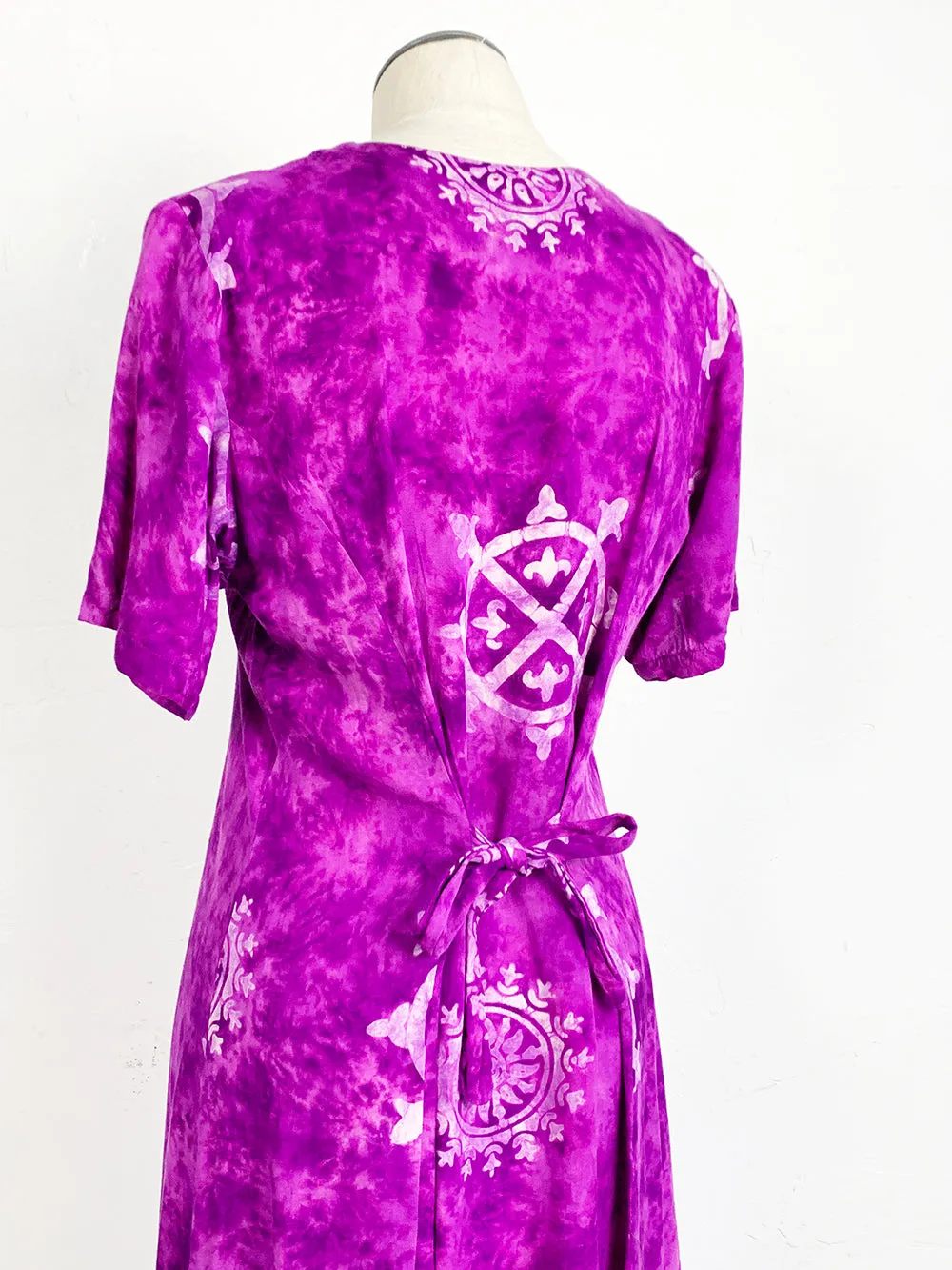 ELANA Purple Tie Dye Rayon Dress