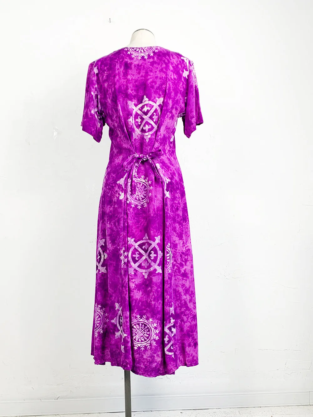 ELANA Purple Tie Dye Rayon Dress