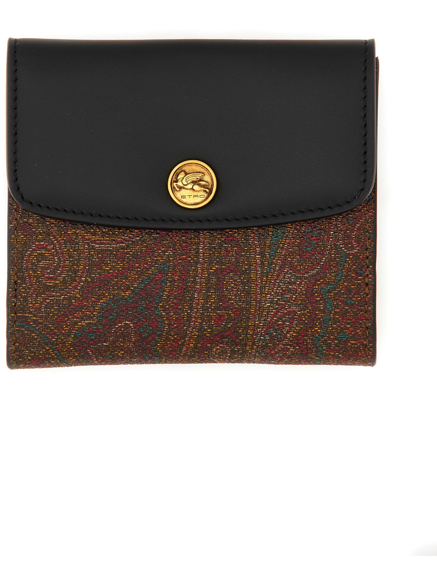 ETRO    PAISLEY PRINT COATED CANVAS WALLET