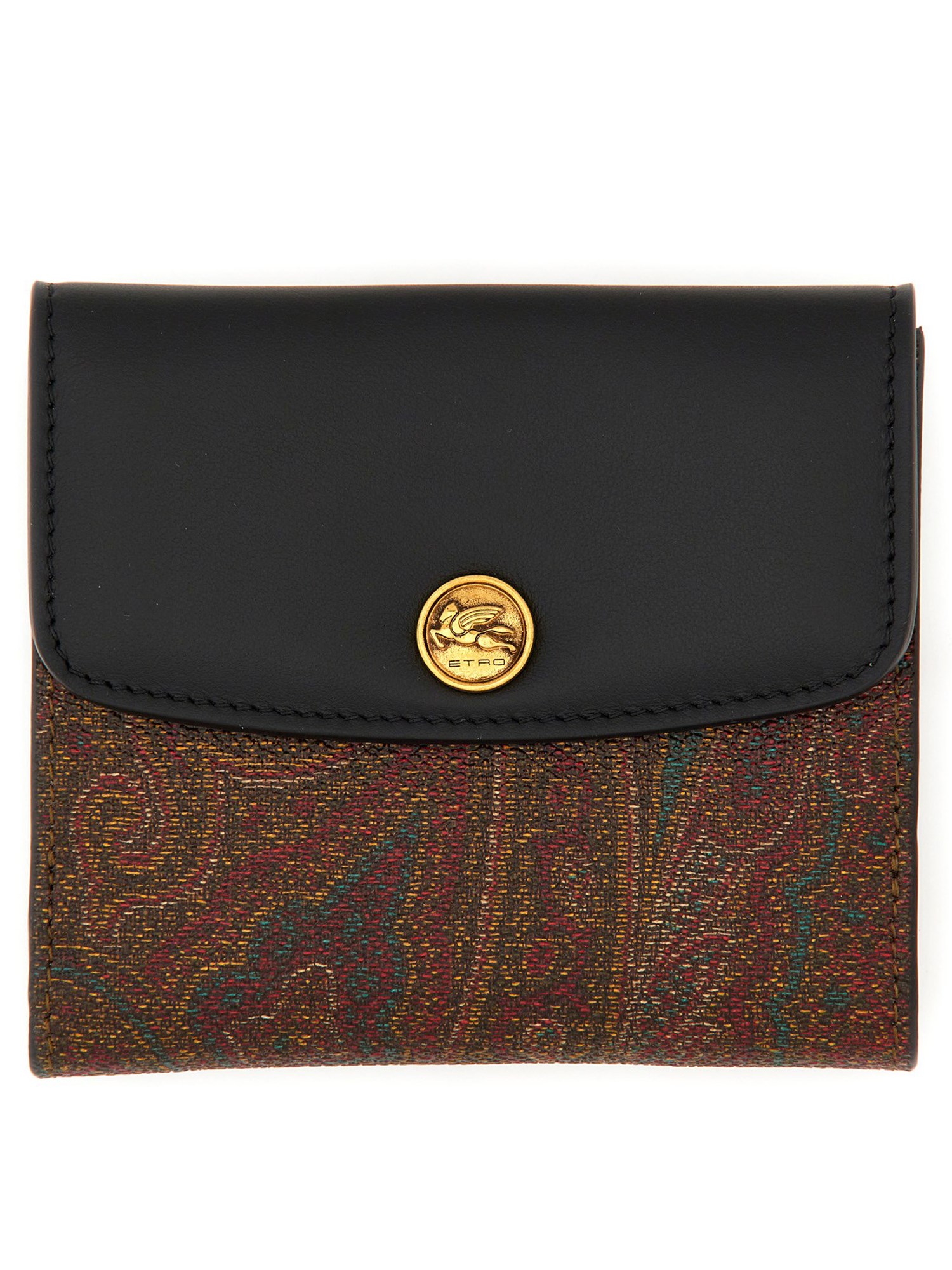 ETRO    PAISLEY PRINT COATED CANVAS WALLET