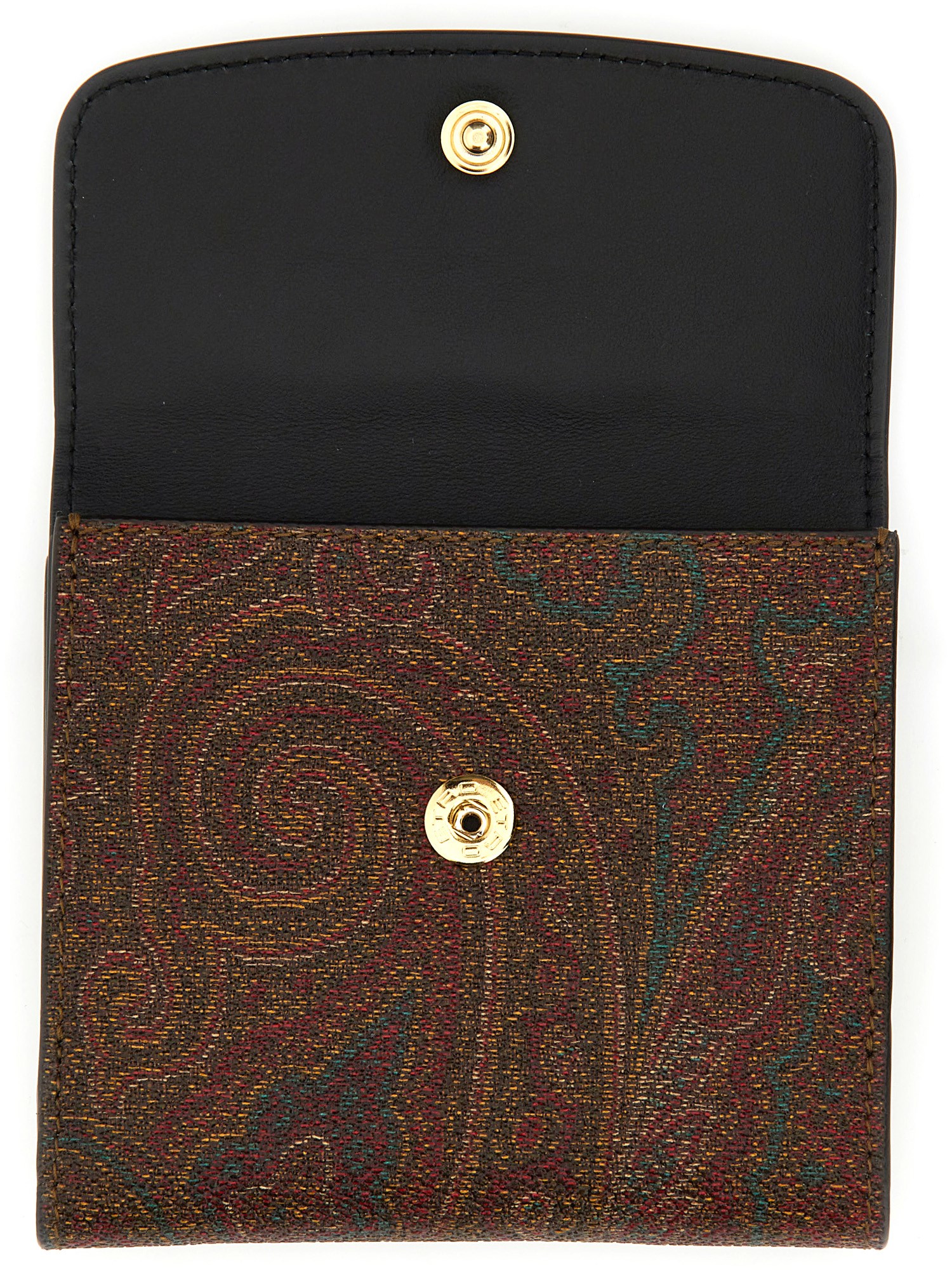 ETRO    PAISLEY PRINT COATED CANVAS WALLET