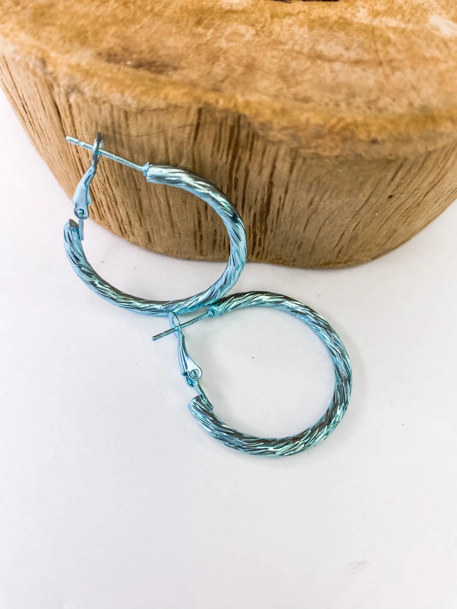 Fluted Metallic Hoop Aqua