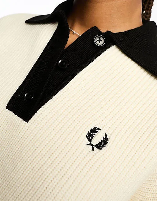 FRED PERRY  |Casual Style Long Sleeves Plain Logo V-neck & Crew neck