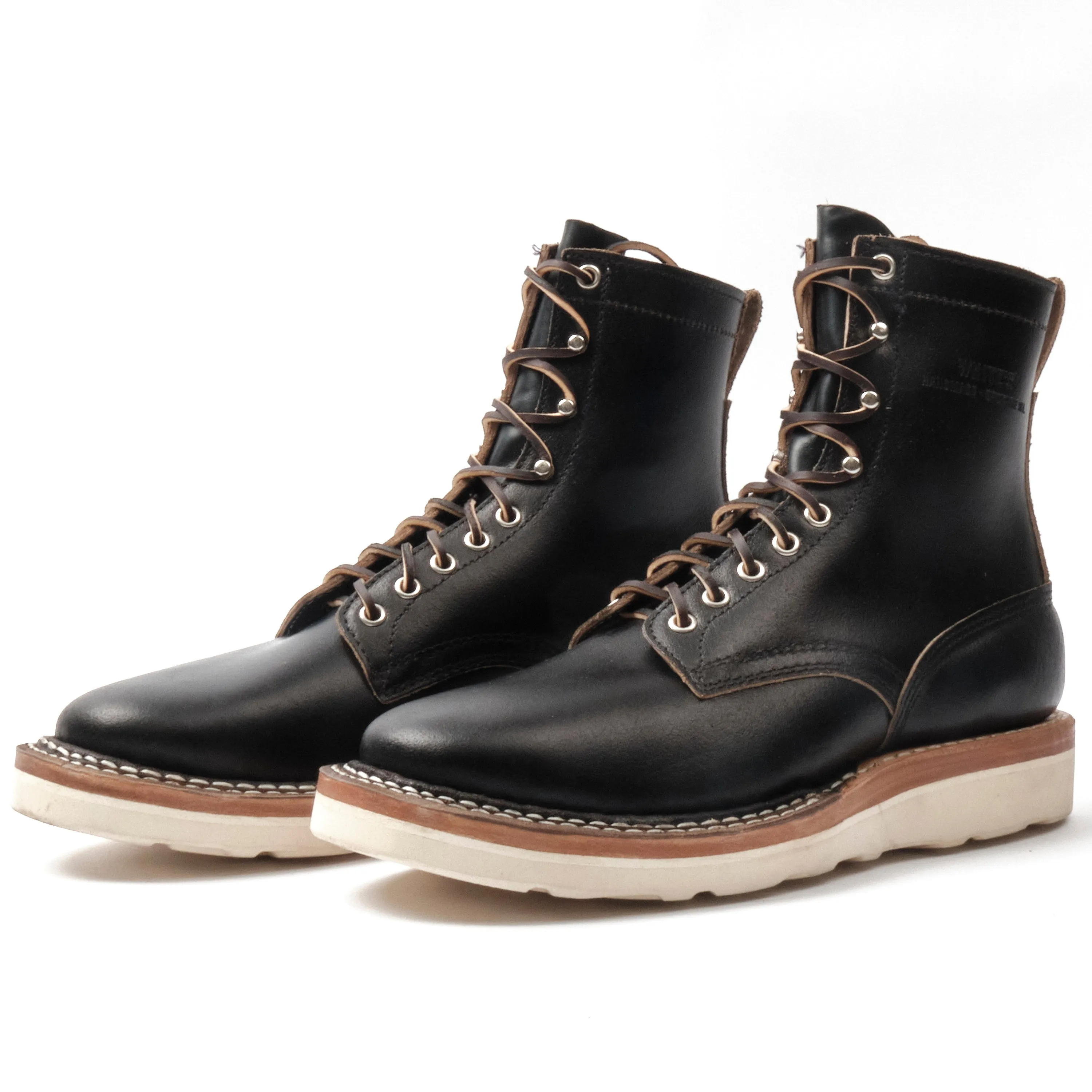 FREENOTE CLOTH X WHITE'S BOOTS - RANCHER 8 - BLACK WAXED FLESH