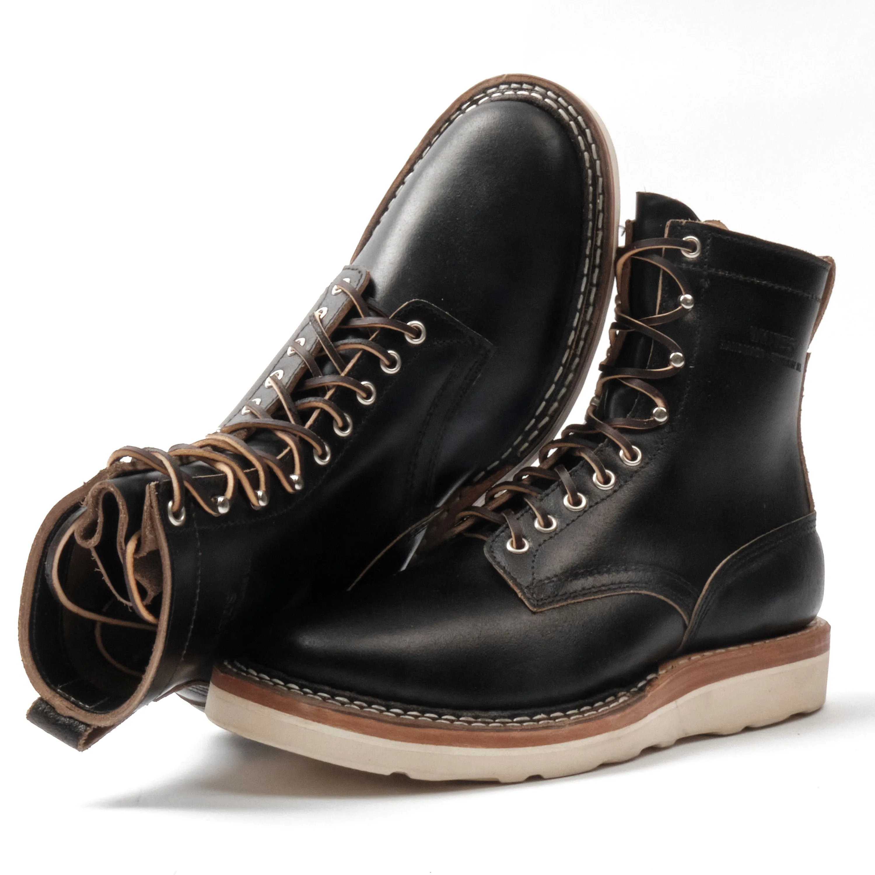 FREENOTE CLOTH X WHITE'S BOOTS - RANCHER 8 - BLACK WAXED FLESH