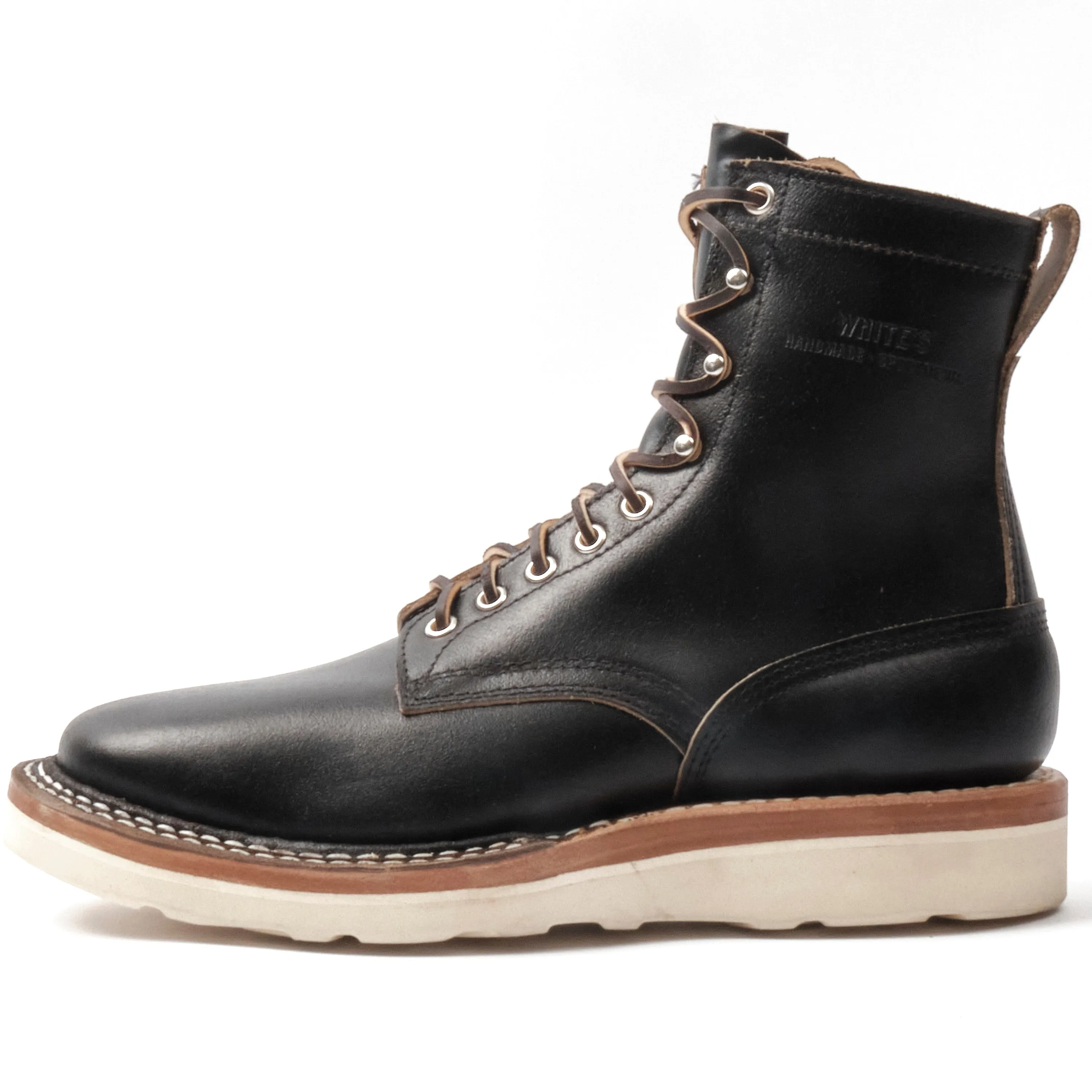 FREENOTE CLOTH X WHITE'S BOOTS - RANCHER 8 - BLACK WAXED FLESH