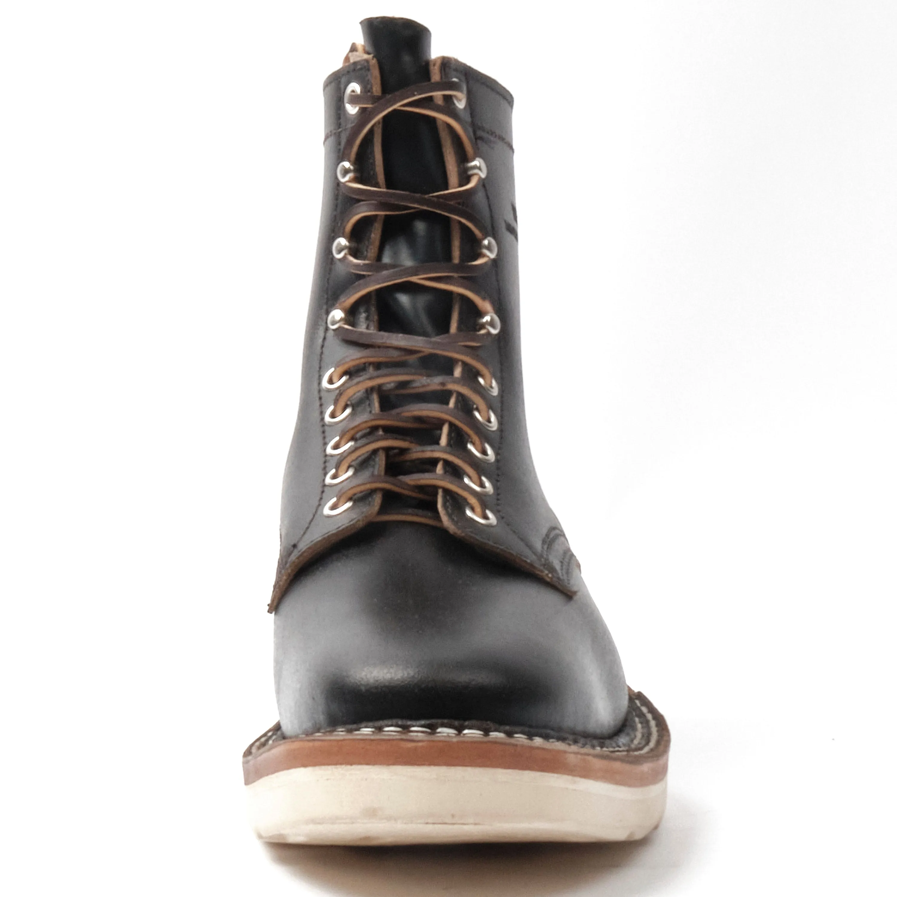 FREENOTE CLOTH X WHITE'S BOOTS - RANCHER 8 - BLACK WAXED FLESH