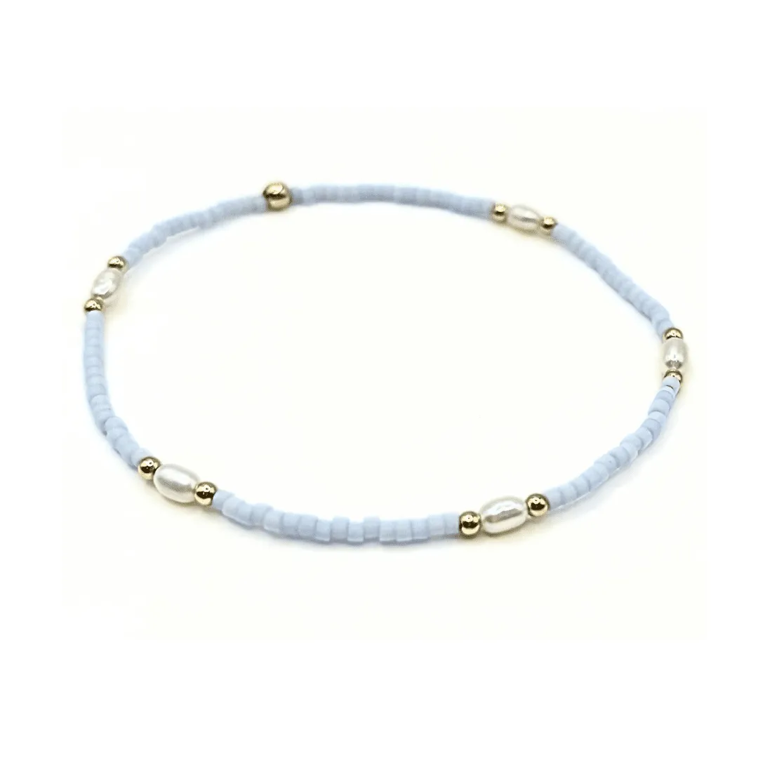 Game Day Gold-Filled & Natural Rice Pearls Waterproof Bracelets