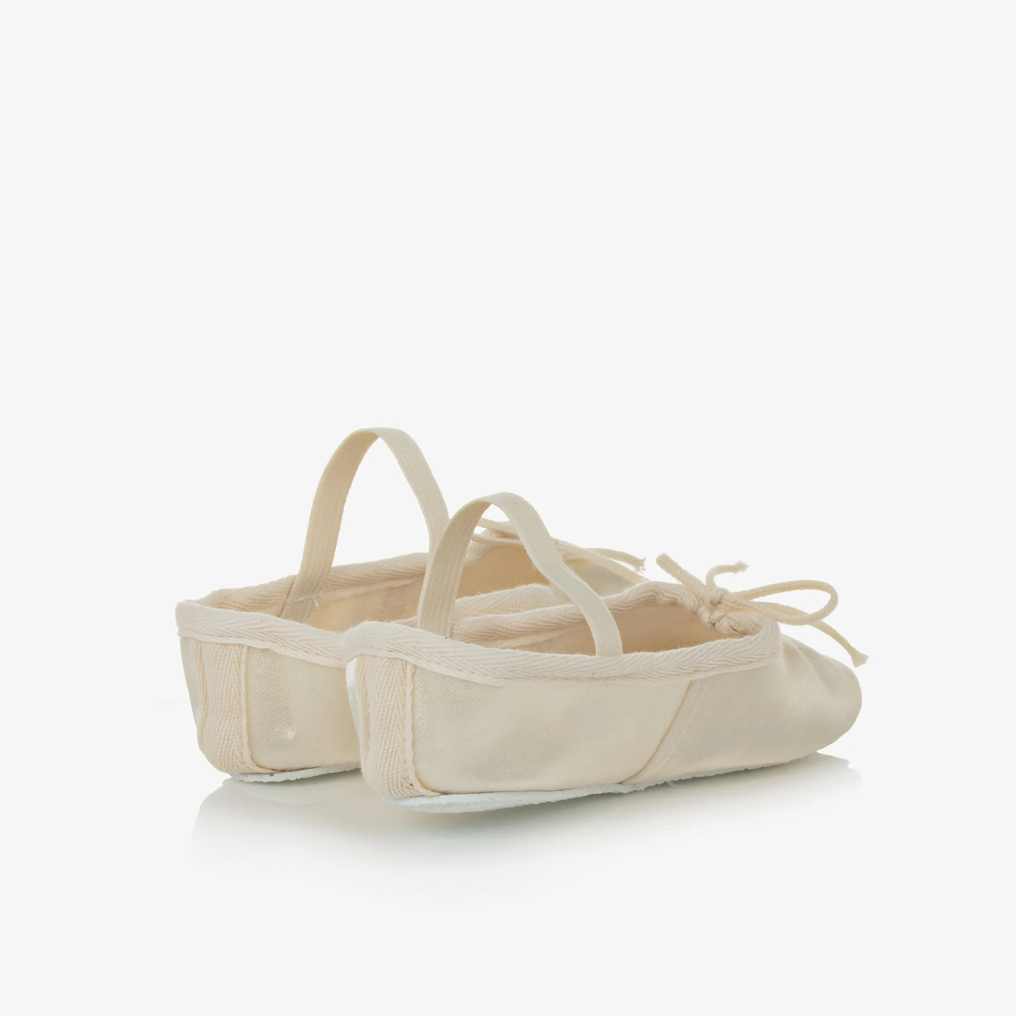 Girls Ivory Satin Ballet Shoes