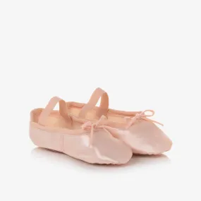 Girls Pink Satin Ballet Shoes