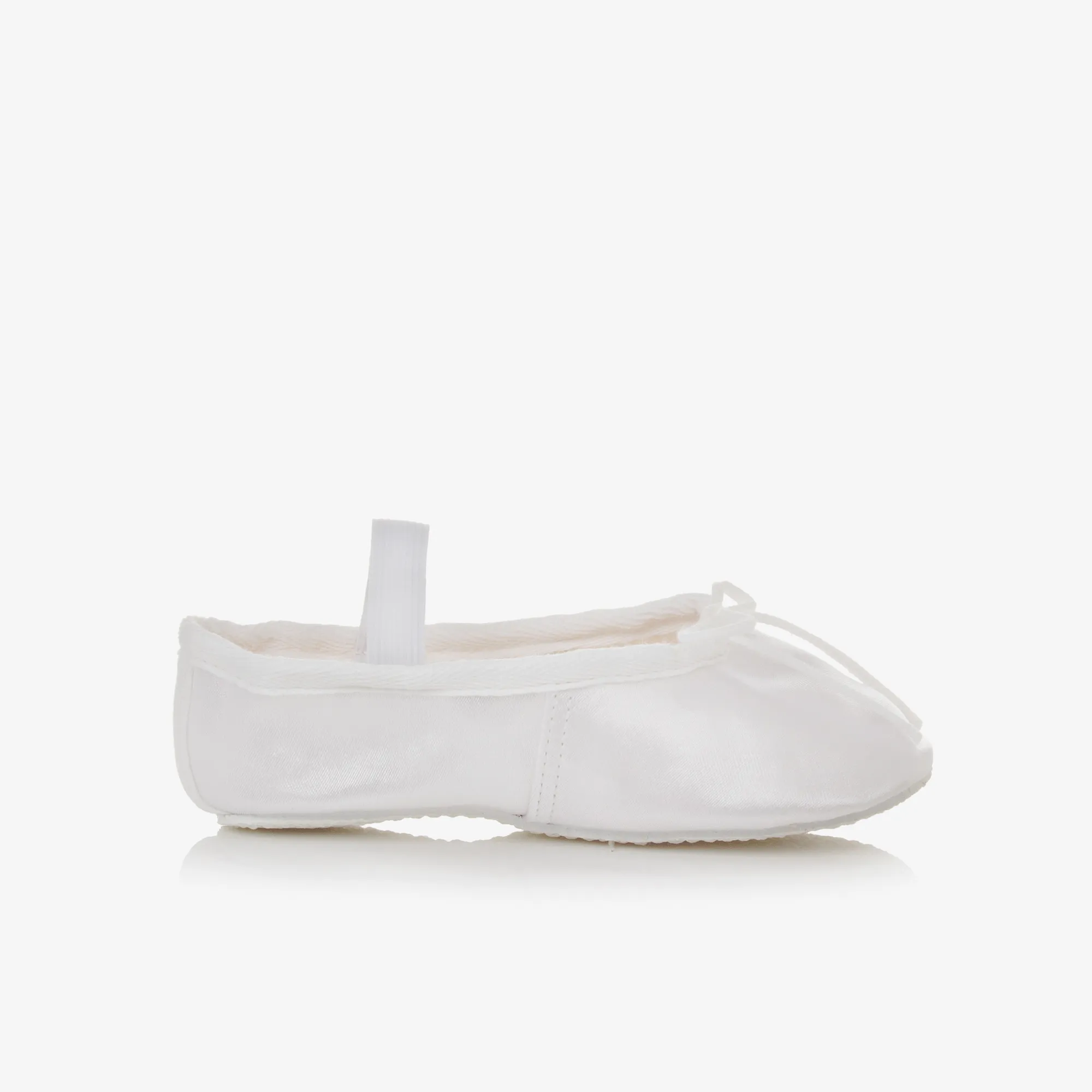 Girls White Satin Ballet Shoes