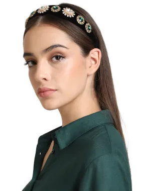 Green Emerald Studdded Chic Hairband