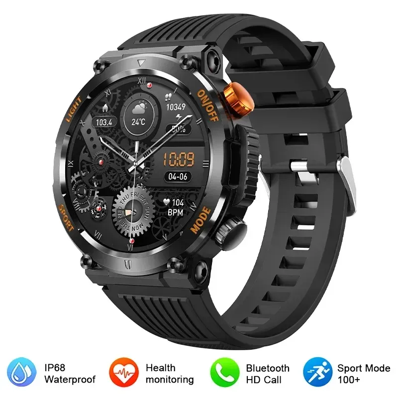 IP67 Waterproof Bluetooth Call Full Touch Screen Compass Smartwatch