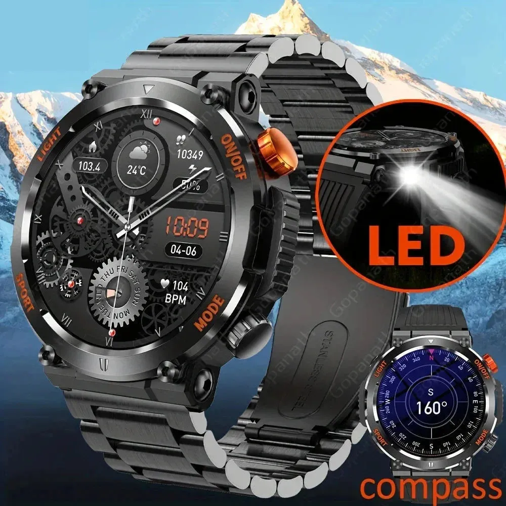 IP67 Waterproof Bluetooth Call Full Touch Screen Compass Smartwatch