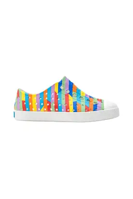 Jefferson Sugarlite Shell White / Rainbow Multi Stripes 2 (Kids)