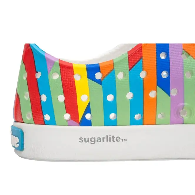 Jefferson Sugarlite Shell White / Rainbow Multi Stripes 2 (Kids)