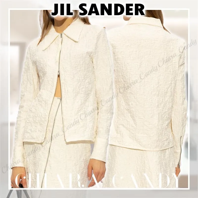 Jil Sander  |Casual Style Long Sleeves Plain Cotton Party Style