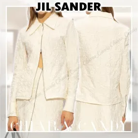 Jil Sander  |Casual Style Long Sleeves Plain Cotton Party Style