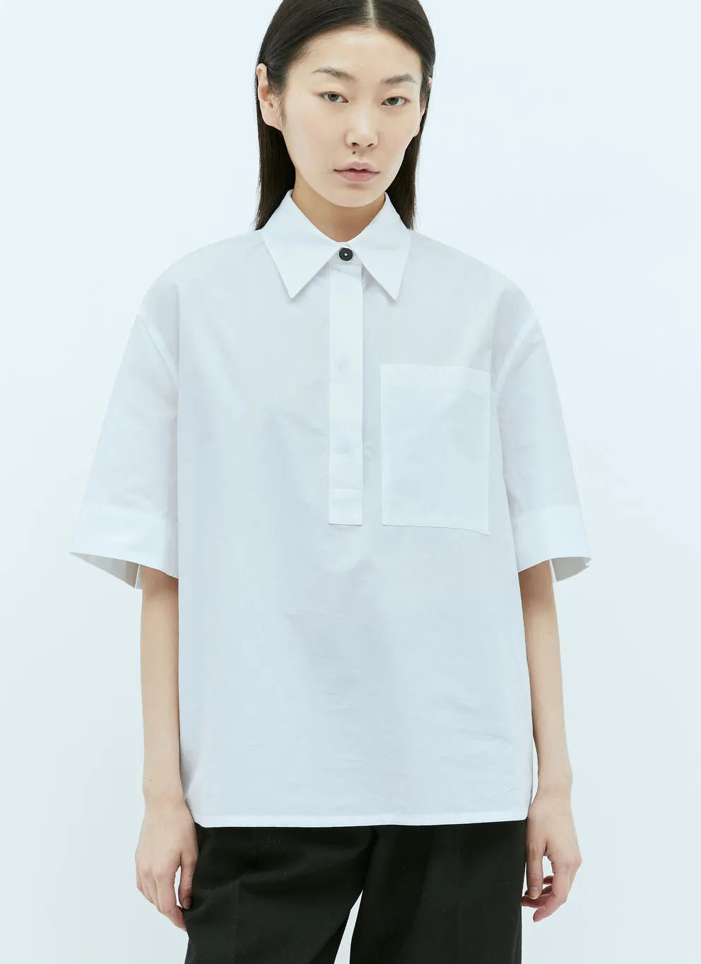 Jil Sander  |Casual Style Plain Cotton Short Sleeves Elegant Style