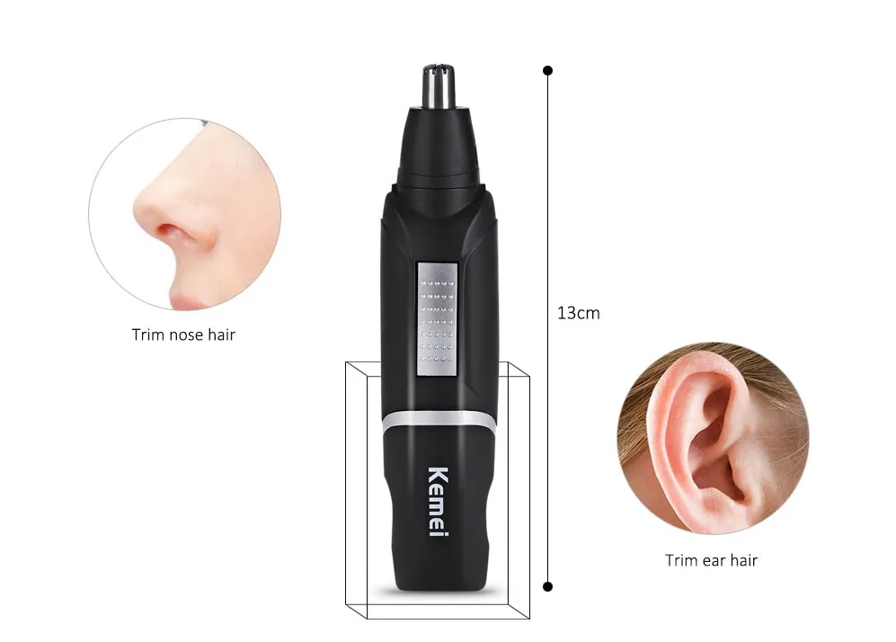 Kemei KM-511 Electric Nose Trimmer For Men Beauty AA Battery Ear Hair Clipper Removal Black Cutting Waterproof