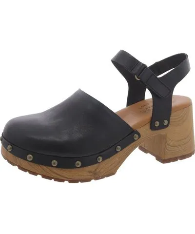 Kork-Ease Womens Leather Ankle Strap Clogs