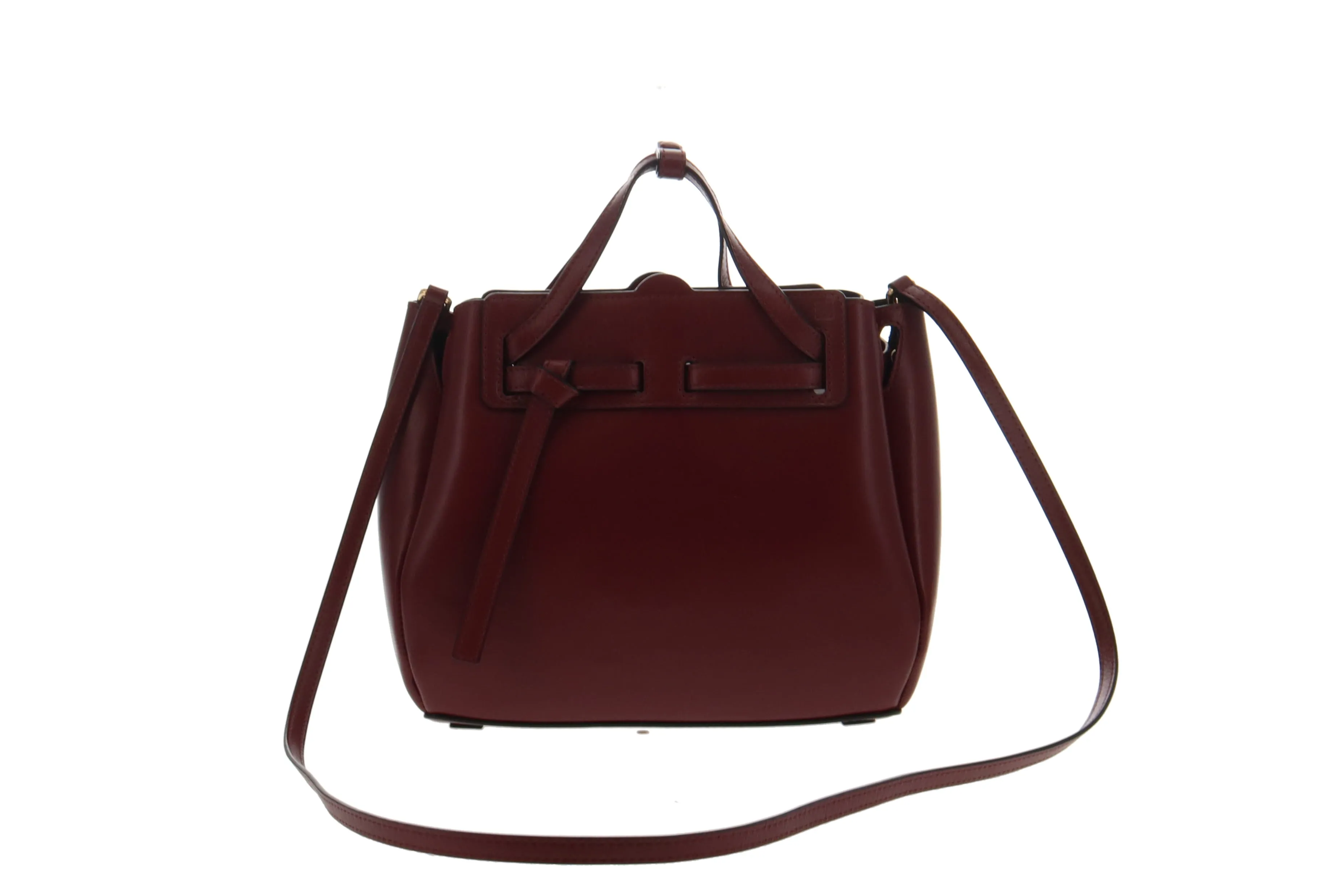 Loewe Burgundy Smooth Leather Lazo Mini Tote Bag