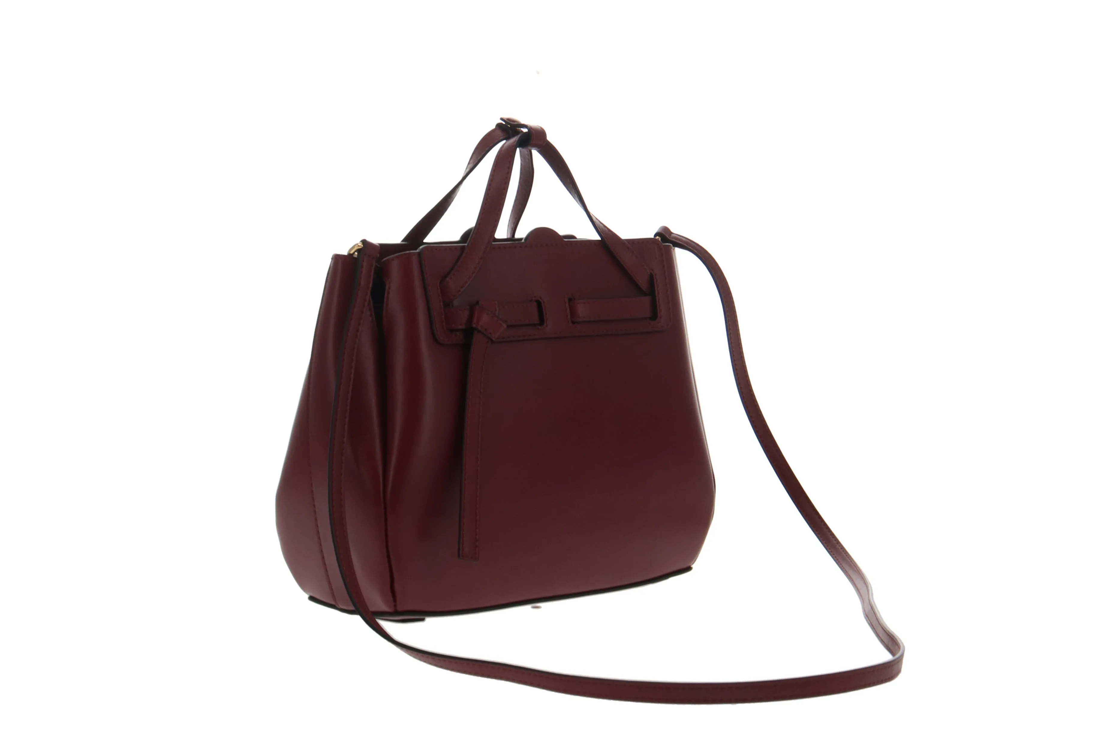 Loewe Burgundy Smooth Leather Lazo Mini Tote Bag