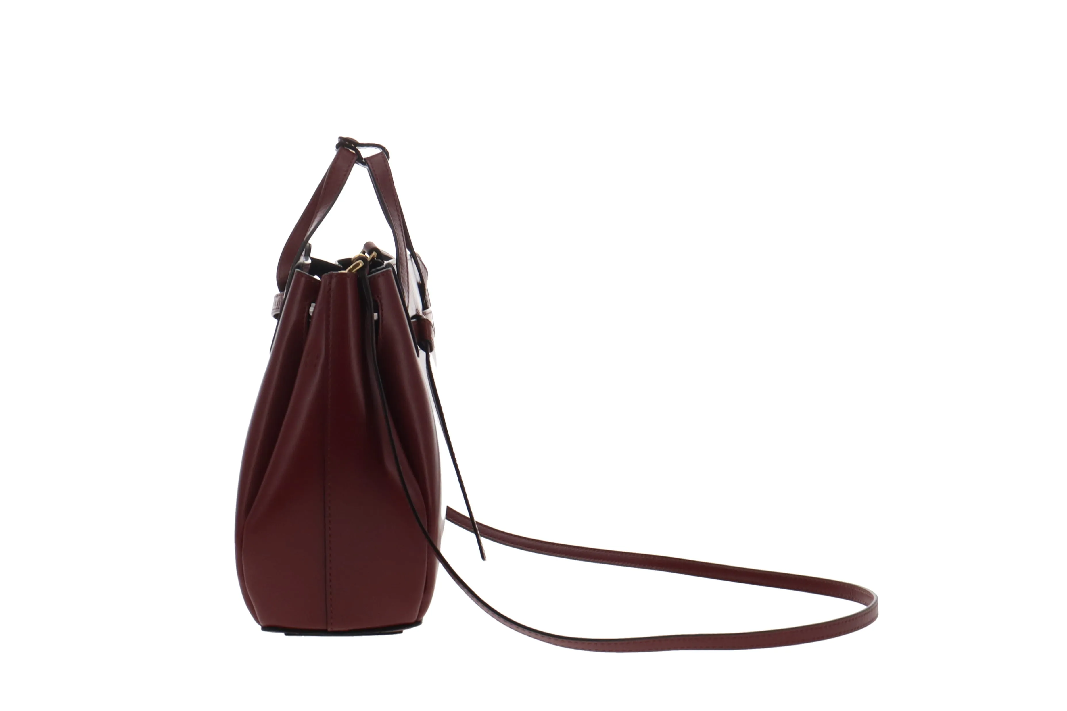 Loewe Burgundy Smooth Leather Lazo Mini Tote Bag