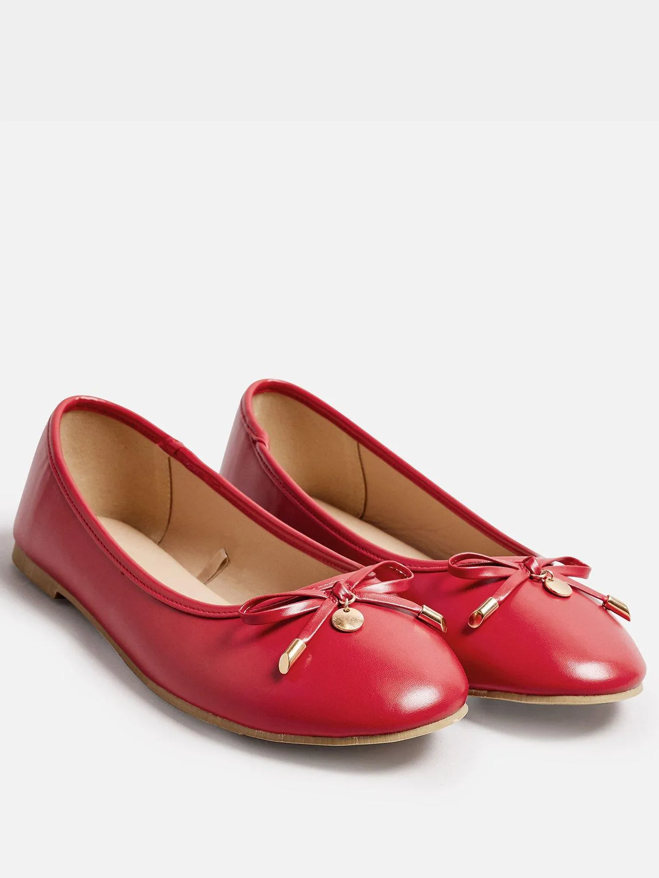 Long Tall Sally PU Ballet Shoes - Red