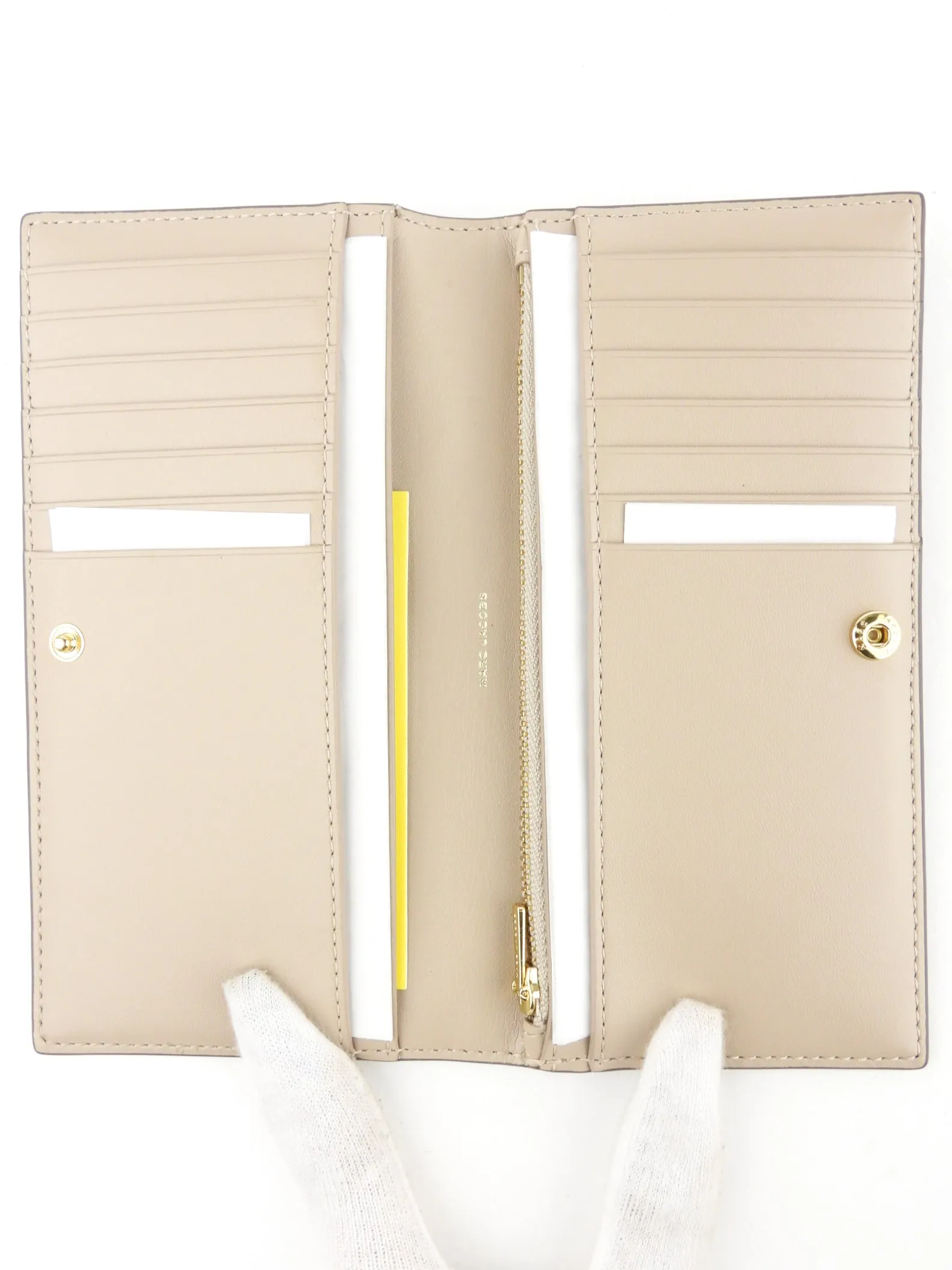 Marc Jacobs Beige Leather The Slim 84 Bifold Long Wallet