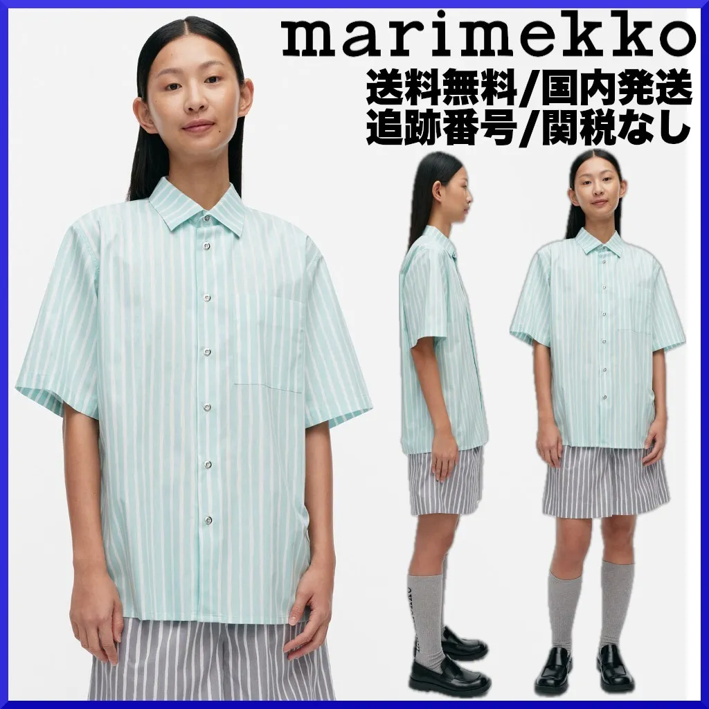 marimekko  |Stripes Casual Style Unisex Cotton Short Sleeves