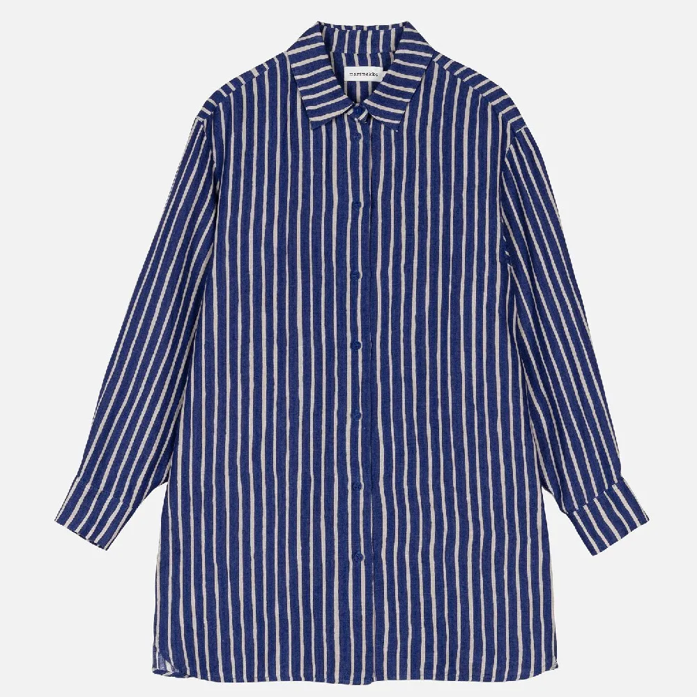 marimekko  |Stripes Casual Style Unisex Linen Long Sleeves Office Style