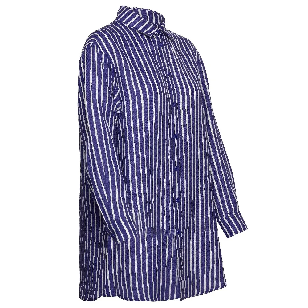 marimekko  |Stripes Casual Style Unisex Linen Long Sleeves Office Style