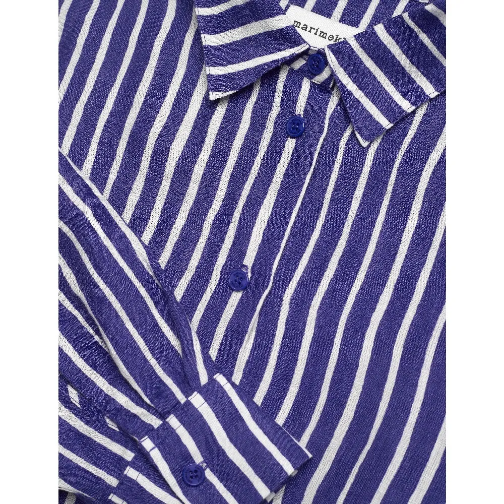 marimekko  |Stripes Casual Style Unisex Linen Long Sleeves Office Style