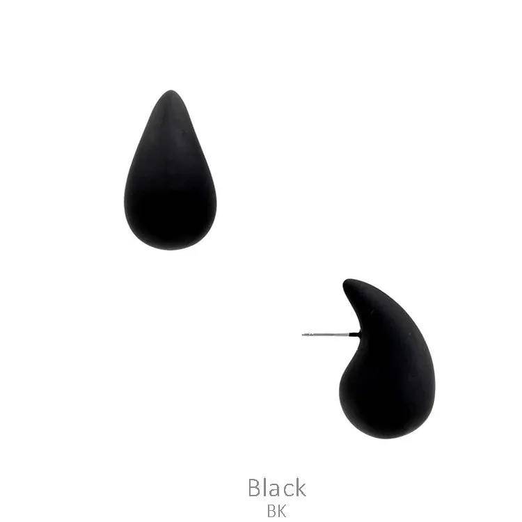 Matte Black Trendy teardrop earrings