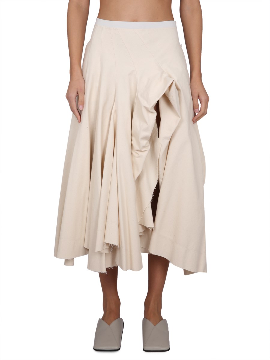 MAX MARA    PURE COTTON CANVAS COUTURE SKIRT