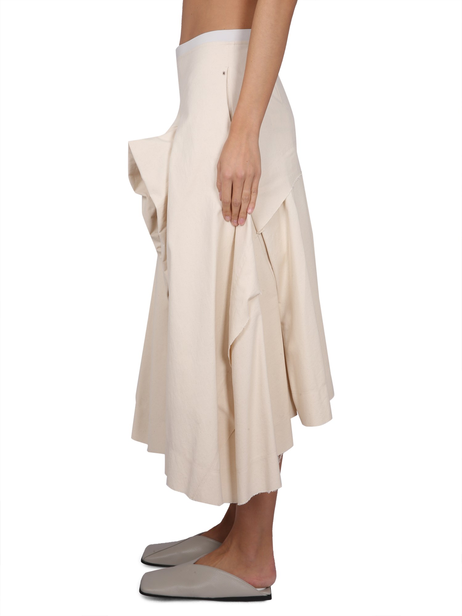 MAX MARA    PURE COTTON CANVAS COUTURE SKIRT