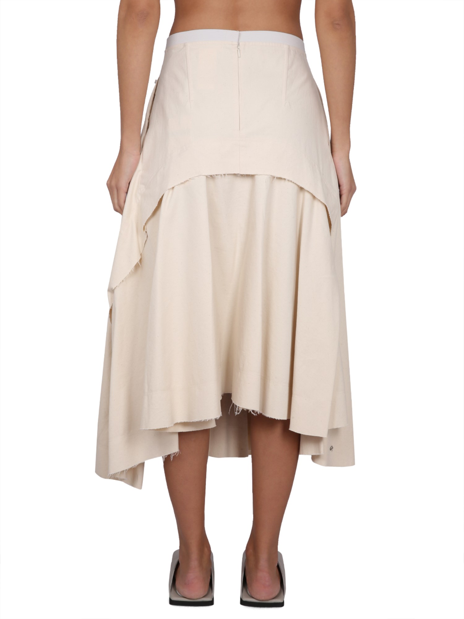 MAX MARA    PURE COTTON CANVAS COUTURE SKIRT