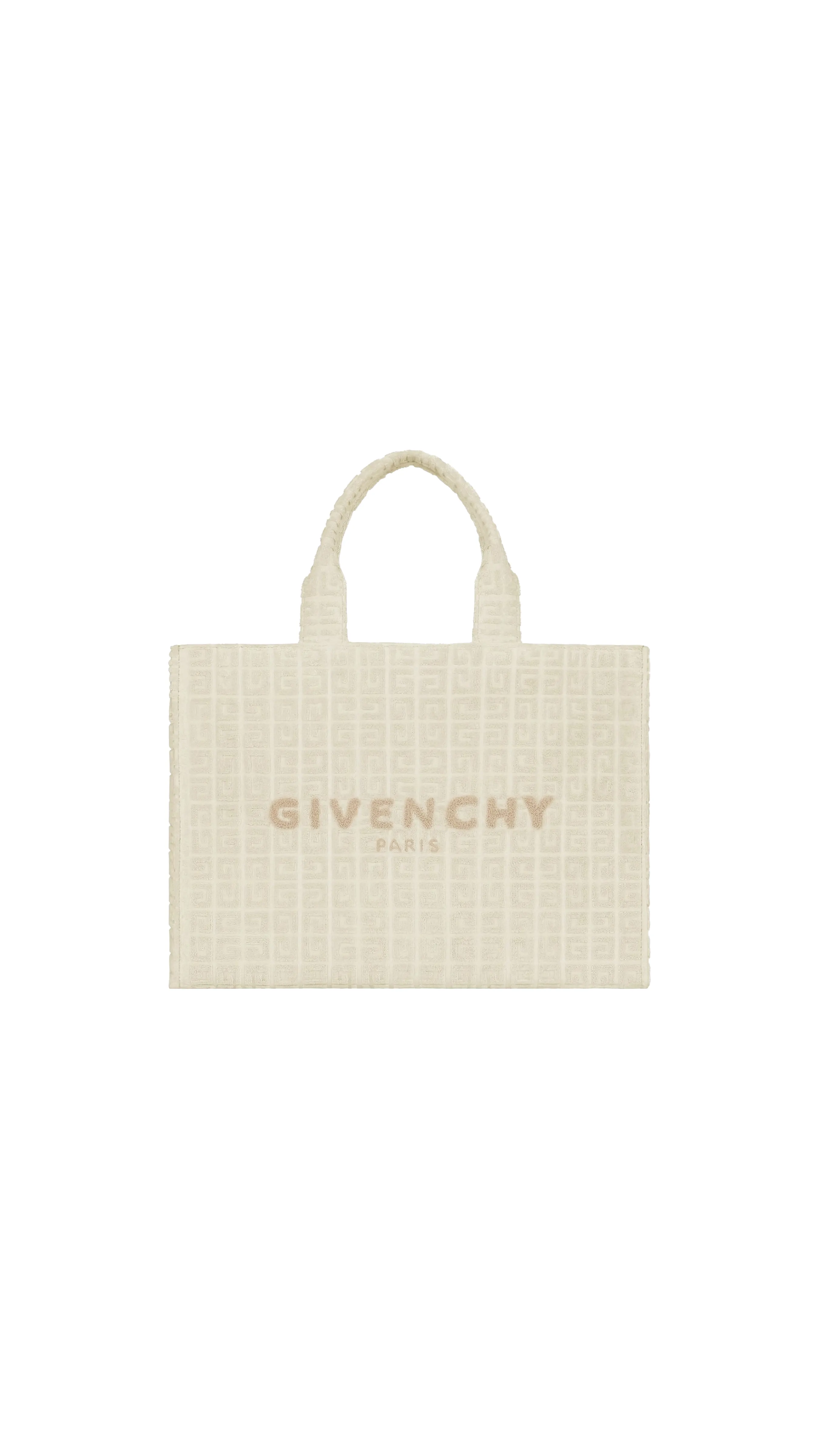 Medium G-Tote Bag In 4G Cotton Towelling - Ivory