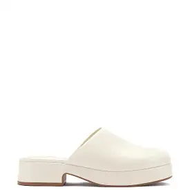 Miso Flatform Clog In Ivory Leather