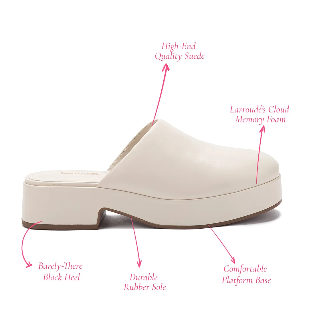 Miso Flatform Clog In Ivory Leather