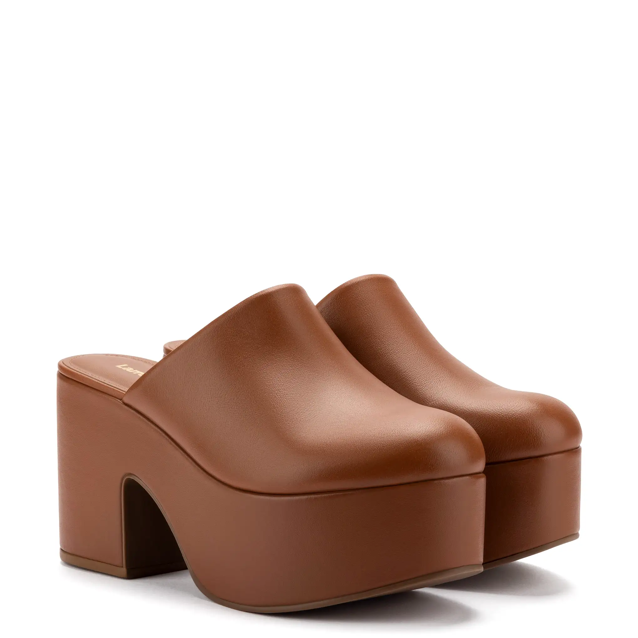 Miso Platform Clog In Caramel Leather