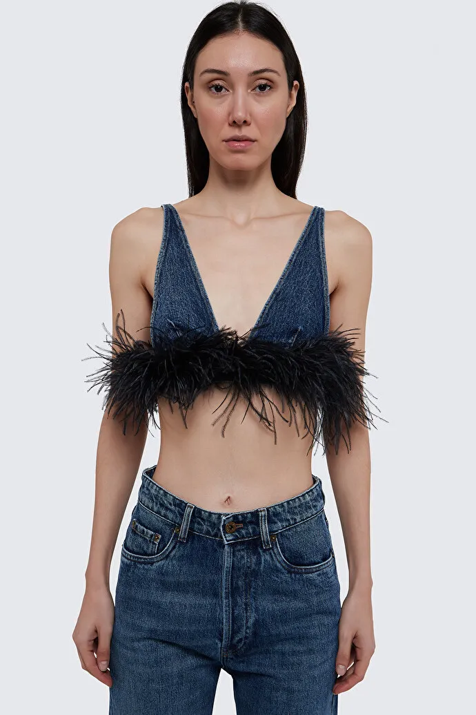 MiuMiu  |Casual Style Denim Sleeveless Street Style Plain Party Style