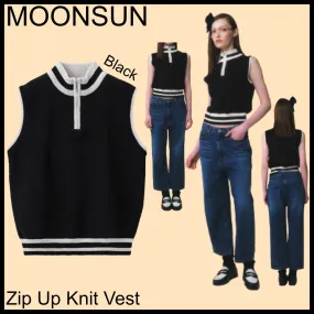 MOONSUN  |Casual Style Nylon Sleeveless Street Style Plain Cotton