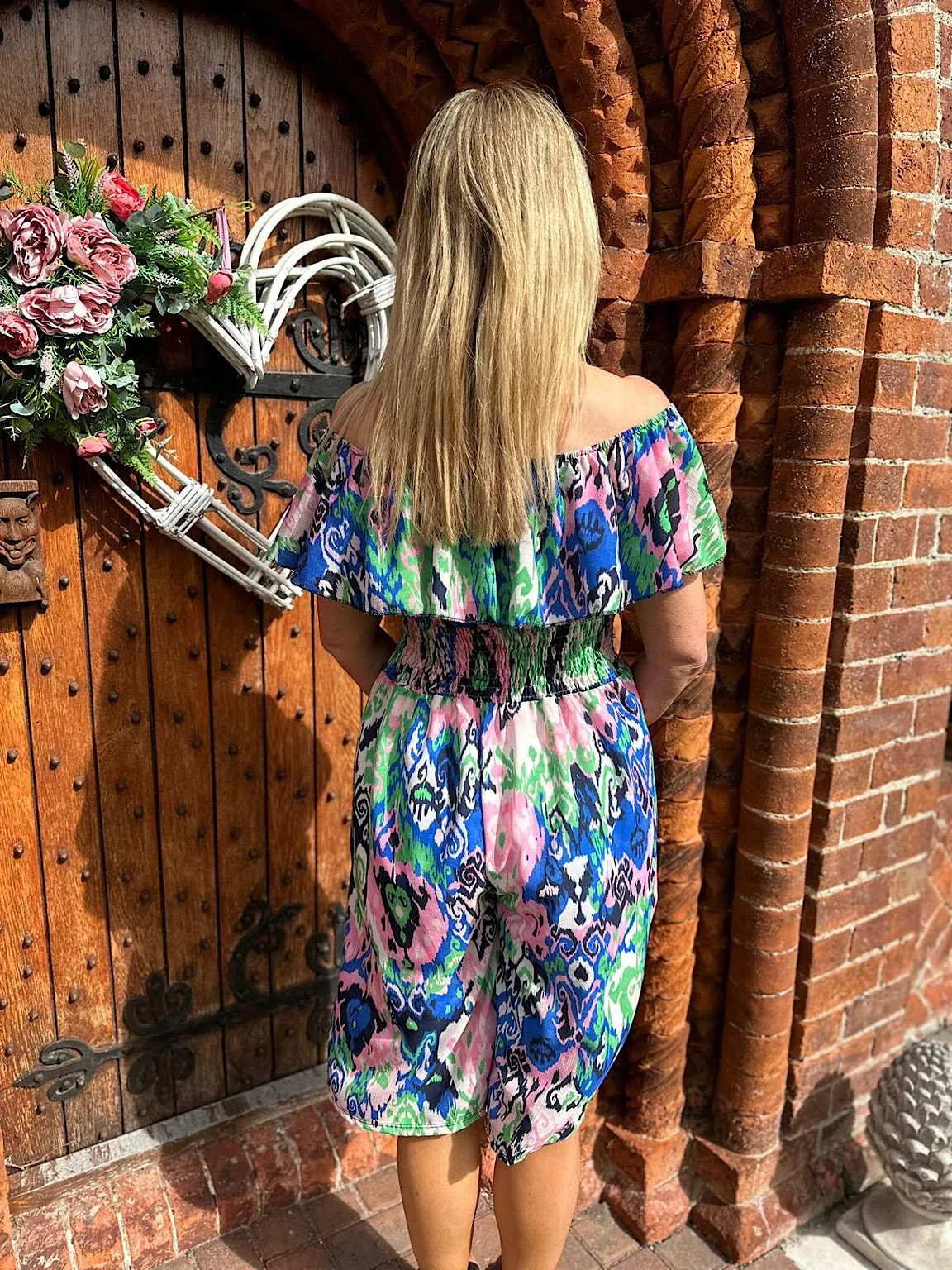 Multicolour Patterned Midi Jumpsuit