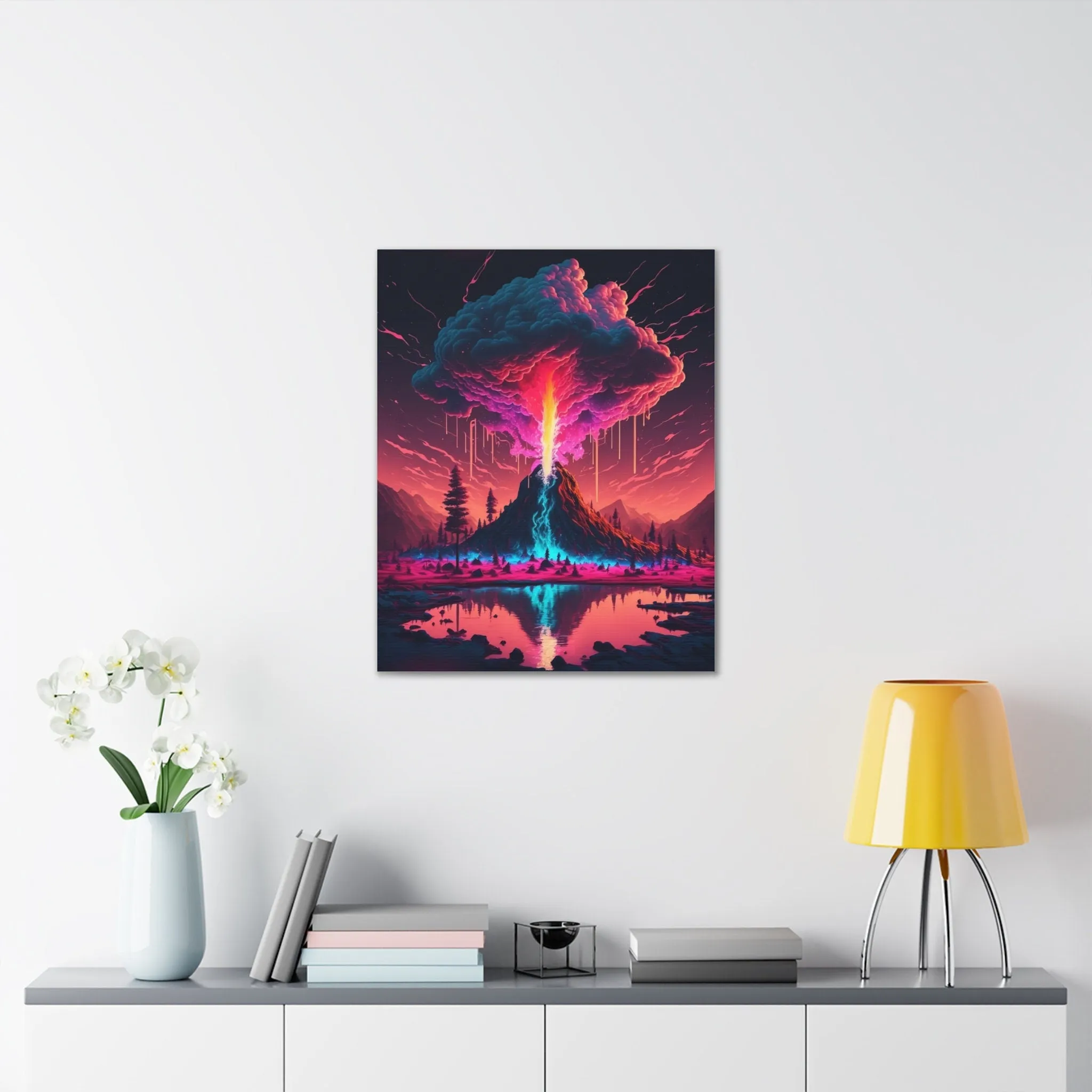 Mystic Mountain Etheric Eruption Canvas Wall Art Spiritual Decor