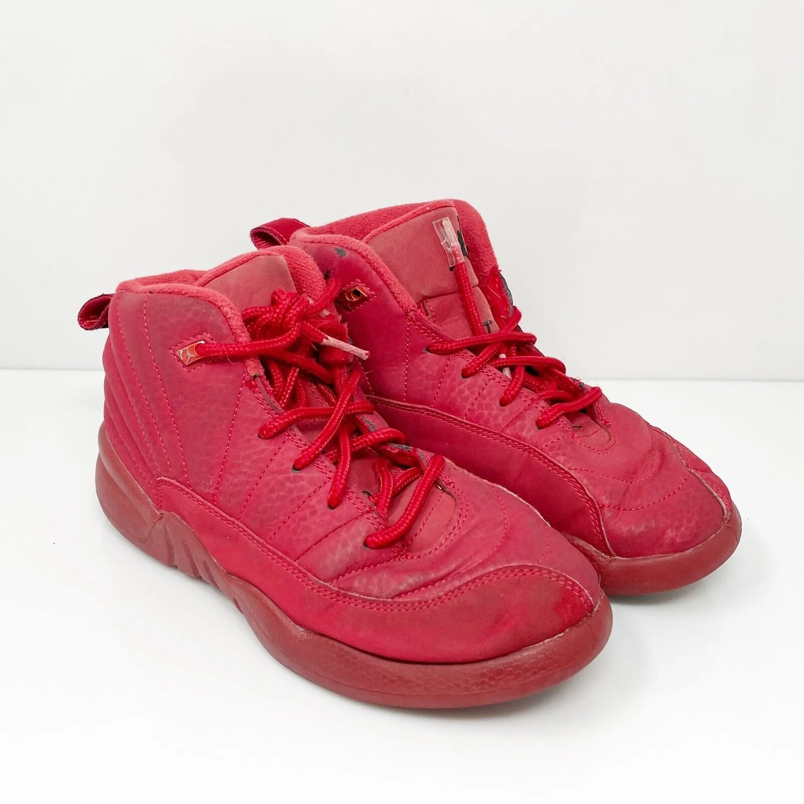 Nike Boys Air Jordan 12 151186-601 Red Basketball Shoes Sneakers Size 2Y